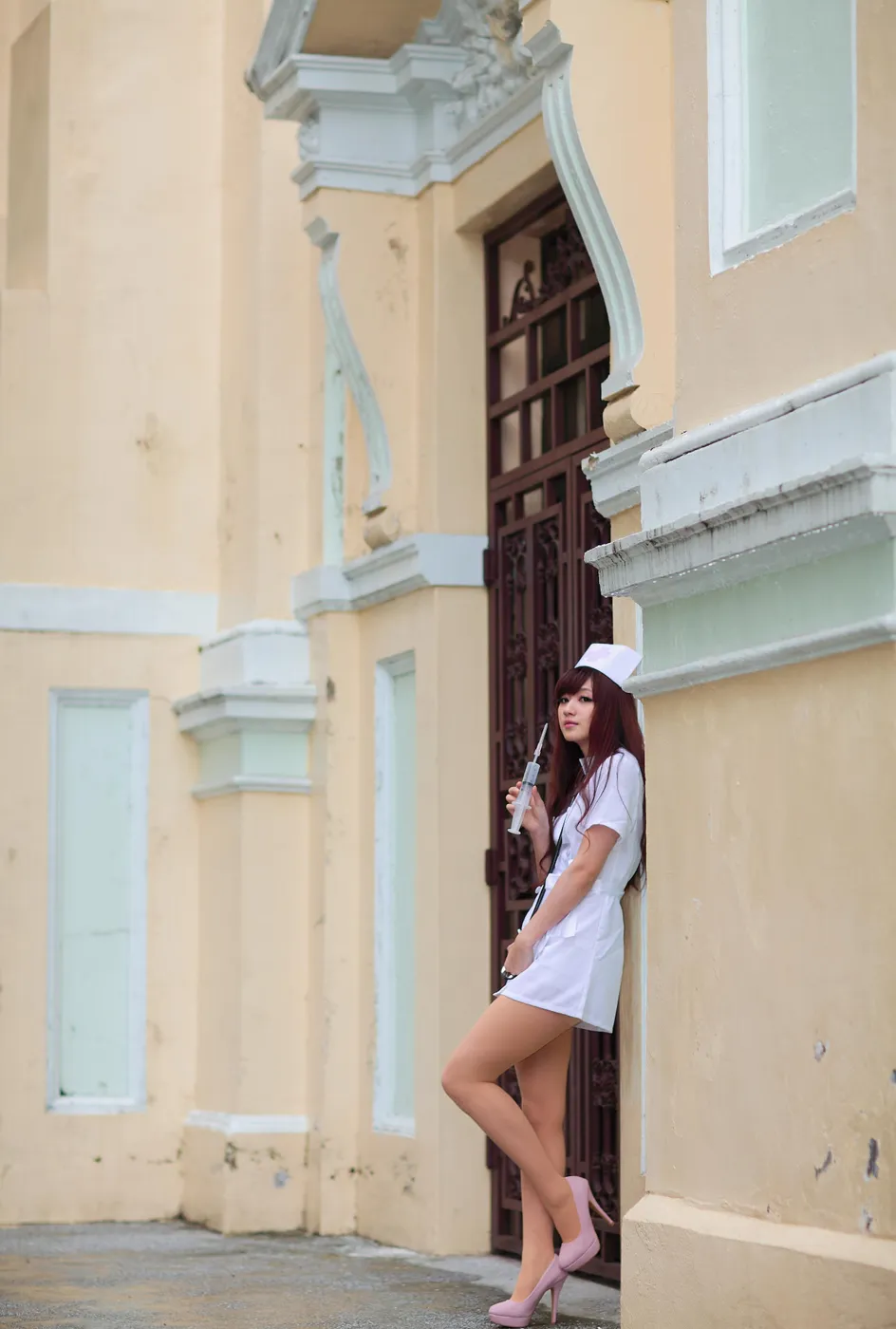 [Mzsock] NO.204 Xiaoya nurse uniform, stockings, high heels and beautiful legs street photography#[70P]-19