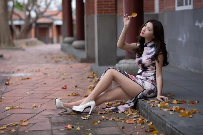 [Mzsock] NO.071 Zhang Lunzhen cheongsam, high heels and beautiful legs, outdoor shot street photography#[52P]-6