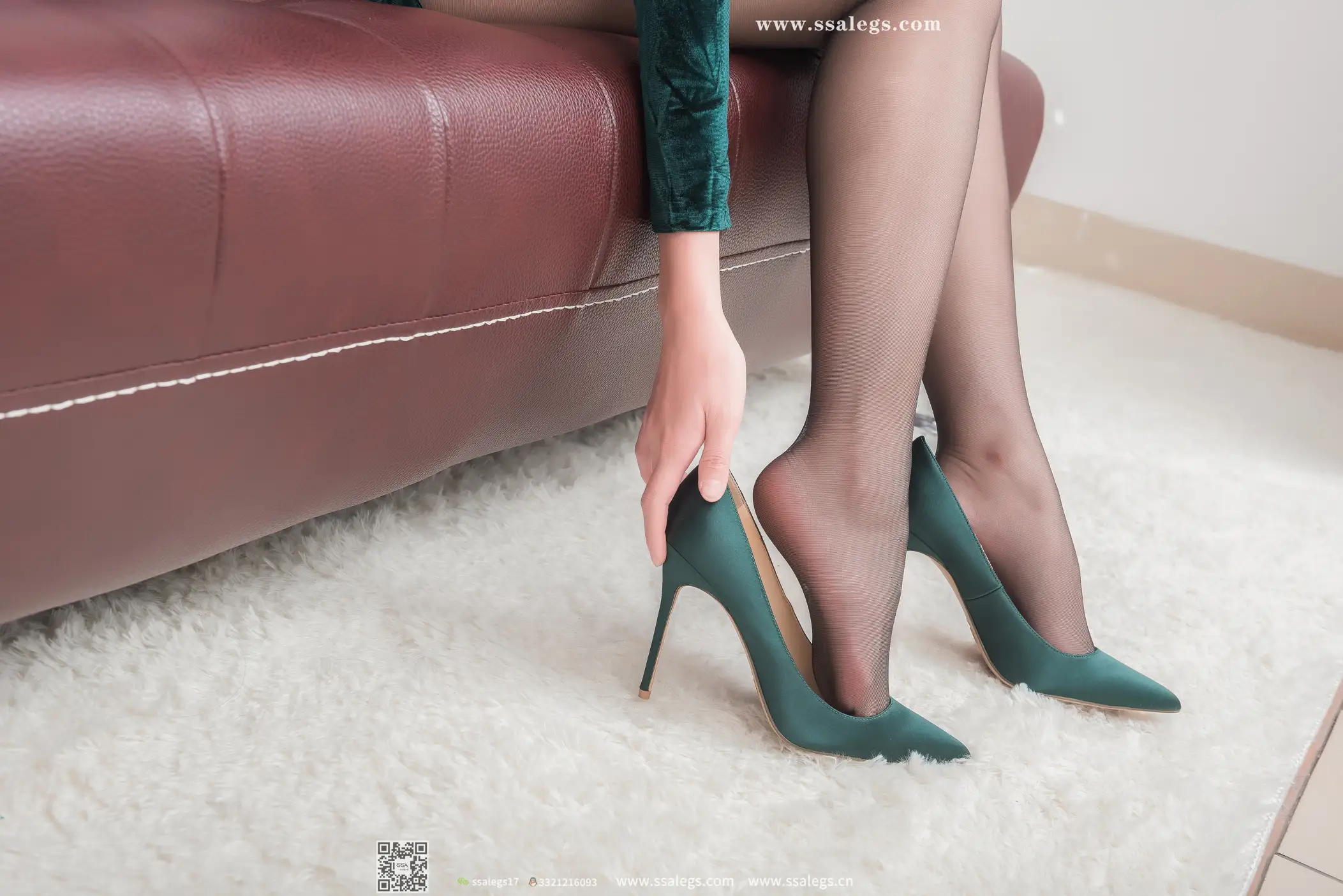 [Mzsock] NO.450 Junjun retro malachite green Silk club#[99P]-10