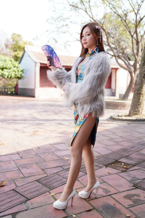 [Mzsock] NO.065 Su Xiaoli ultra short slit cheongsam high heels beautiful legs outdoor shot street photography#[102P]-4