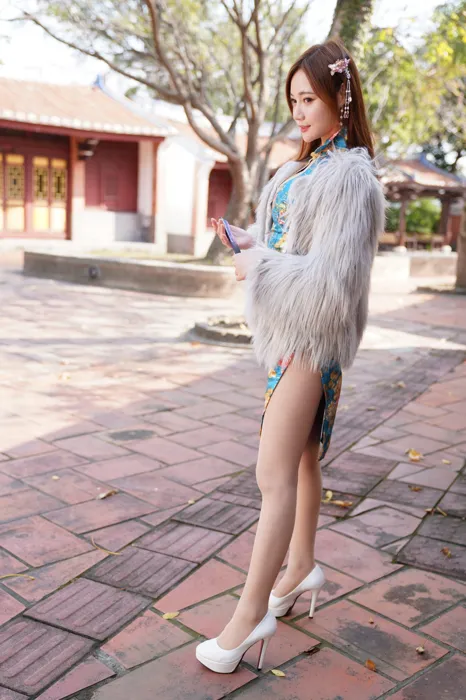 [Mzsock] NO.065 Su Xiaoli ultra short slit cheongsam high heels beautiful legs outdoor shot street photography#[102P]-6