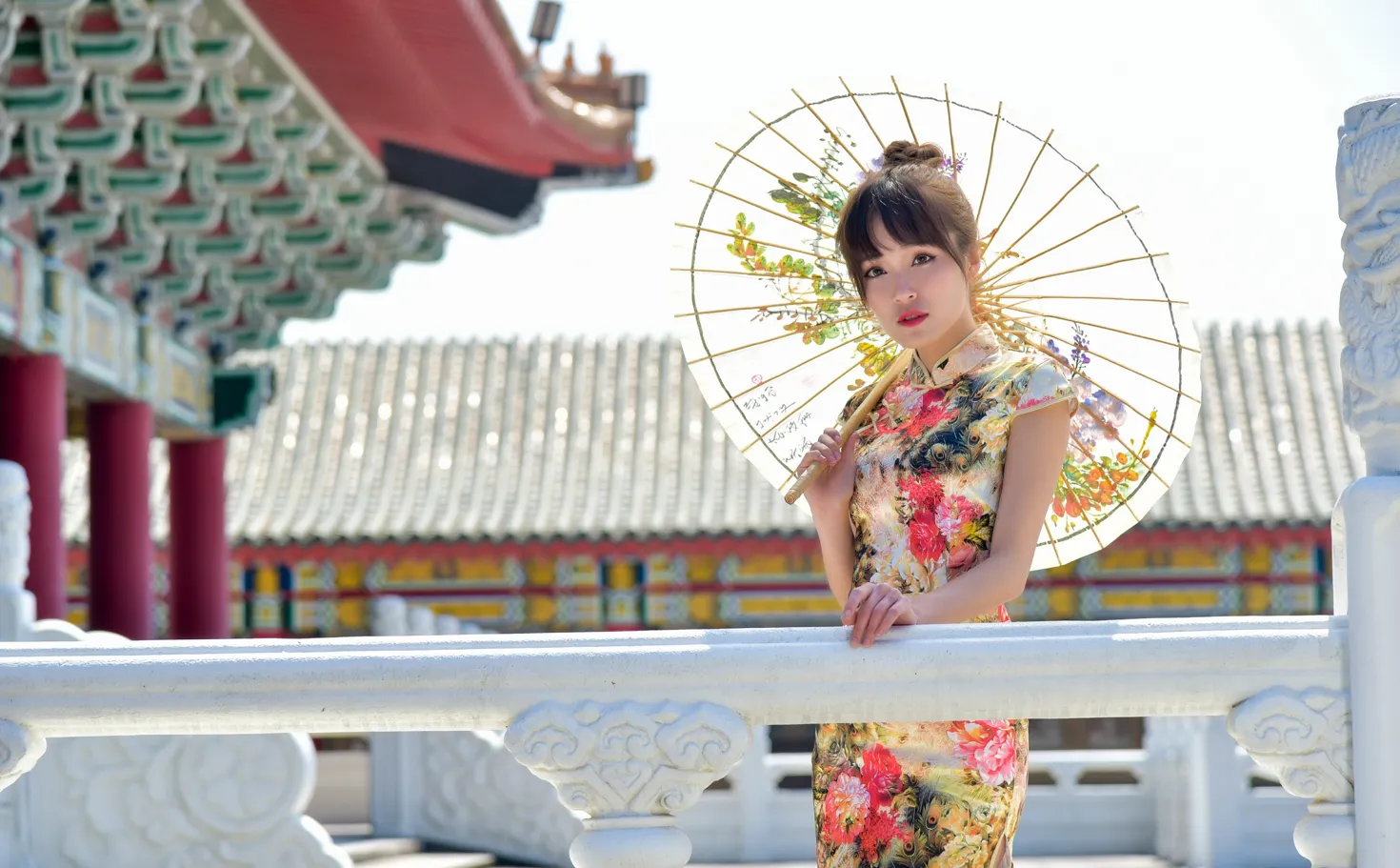 [Mzsock] NO.189 Miao Wanyu floral short cheongsam with high heels and beautiful legs street photography#[68P]-5