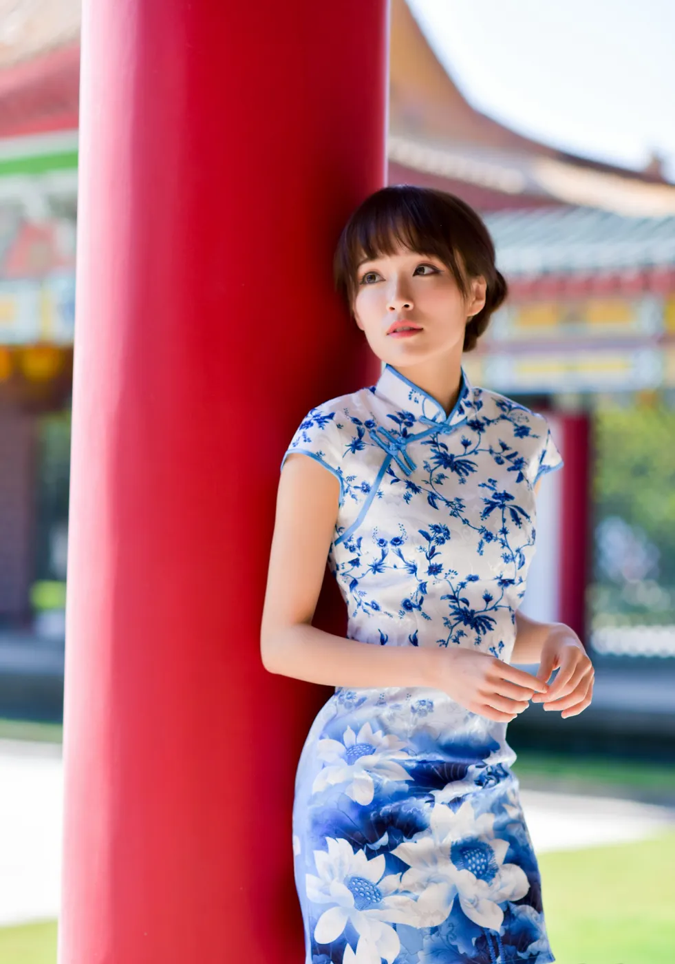 [Mzsock] NO.189 Miao Wanyu floral short cheongsam with high heels and beautiful legs street photography#[68P]-1