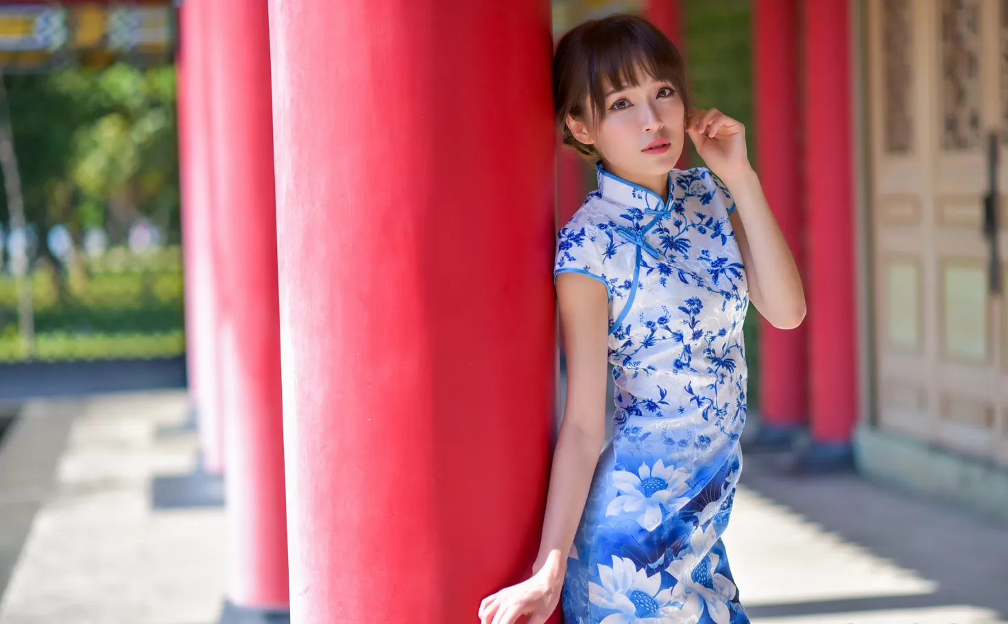 [Mzsock] NO.189 Miao Wanyu floral short cheongsam with high heels and beautiful legs street photography#[68P]-5