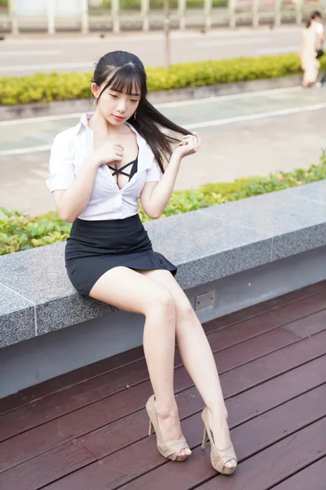 [Mzsock] NO.078 Chen Jialin OL short skirt high heels beautiful legs outdoor shot street photography#[100P]-4