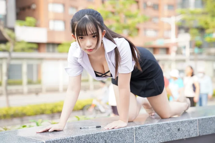 [Mzsock] NO.078 Chen Jialin OL short skirt high heels beautiful legs outdoor shot street photography#[100P]-5