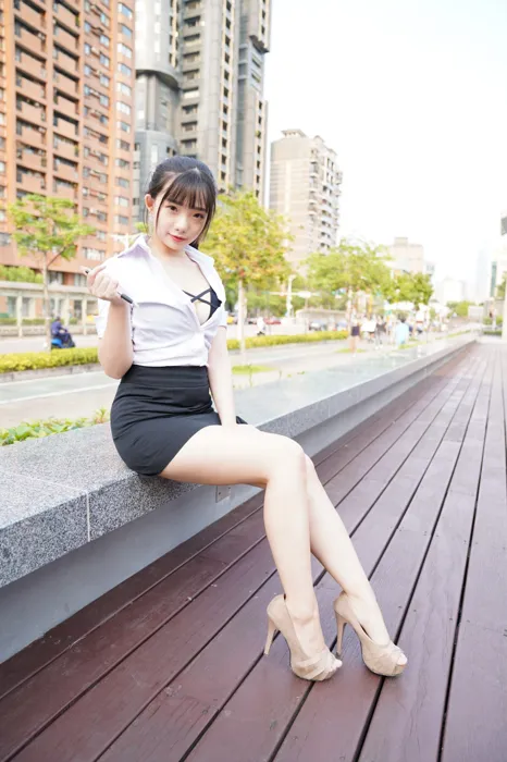 [Mzsock] NO.078 Chen Jialin OL short skirt high heels beautiful legs outdoor shot street photography#[100P]-8