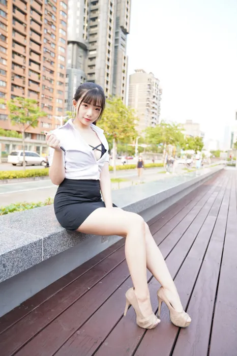 [Mzsock] NO.078 Chen Jialin OL short skirt high heels beautiful legs outdoor shot street photography#[100P]-9