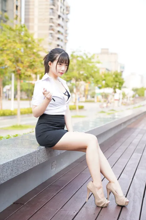 [Mzsock] NO.078 Chen Jialin OL short skirt high heels beautiful legs outdoor shot street photography#[100P]-4