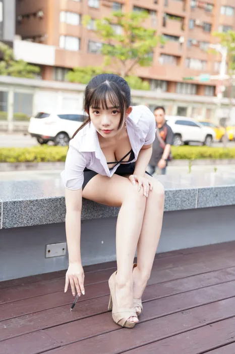 [Mzsock] NO.078 Chen Jialin OL short skirt high heels beautiful legs outdoor shot street photography#[100P]-8