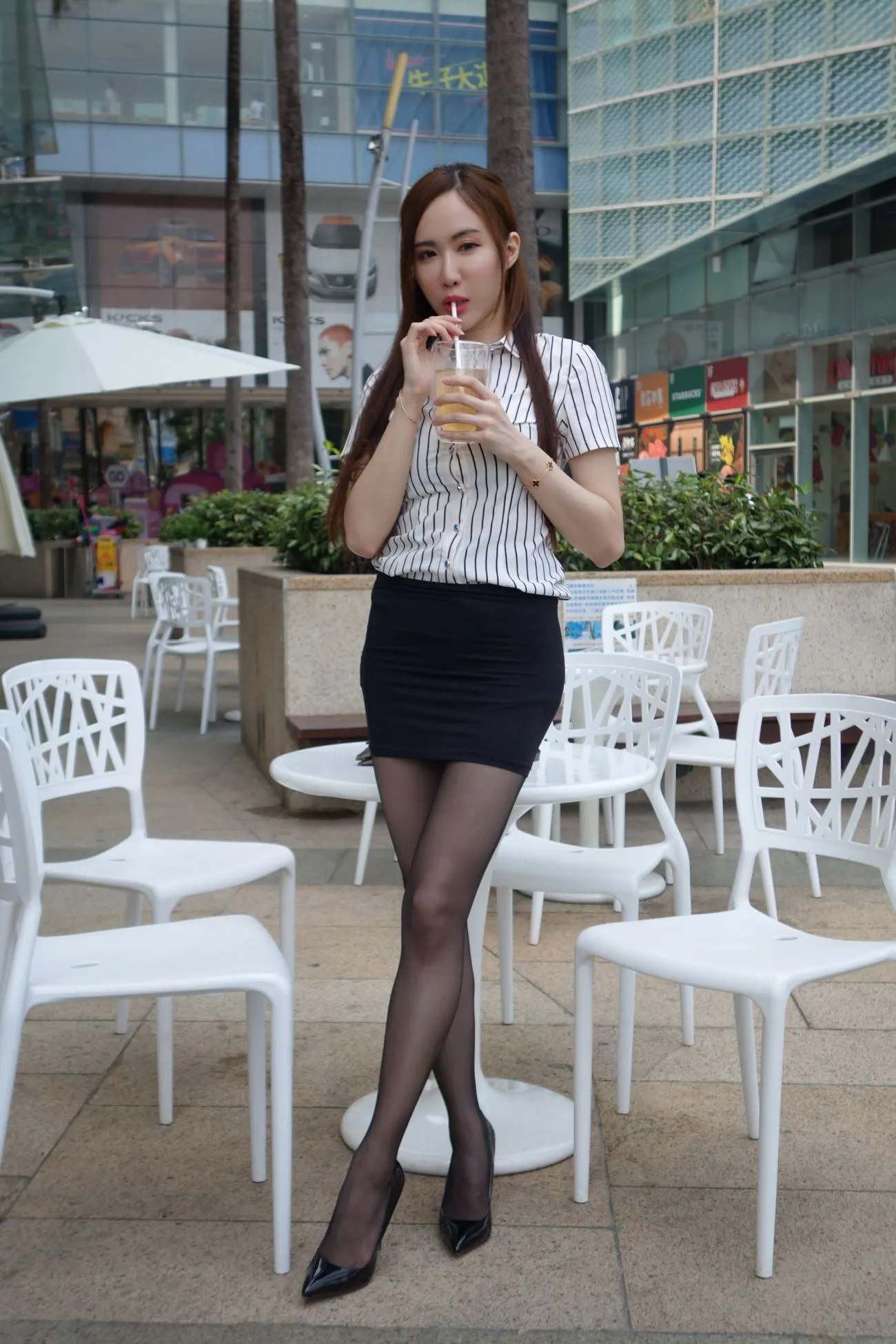 [Mzsock] NO.073 Dora Yanxi OL black silk high heels beautiful legs street photography#[82P]-9