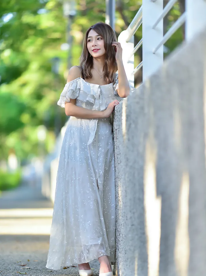 [Mzsock] NO.200 vivi Cao Yuanyuan suspender high-slit long skirt with high heels and beautiful legs street photography#[105P]-6