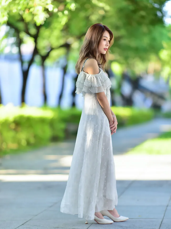 [Mzsock] NO.200 vivi Cao Yuanyuan suspender high-slit long skirt with high heels and beautiful legs street photography#[105P]-3