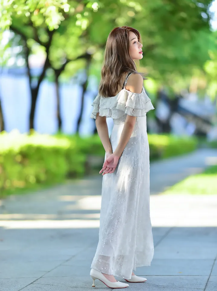 [Mzsock] NO.200 vivi Cao Yuanyuan suspender high-slit long skirt with high heels and beautiful legs street photography#[105P]-4