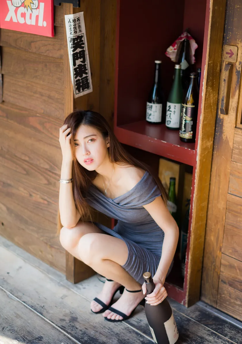 [Mzsock] NO.207 Kim Yun Kyo off-shoulder dress and short skirt with high legs street photography#[54P]-53