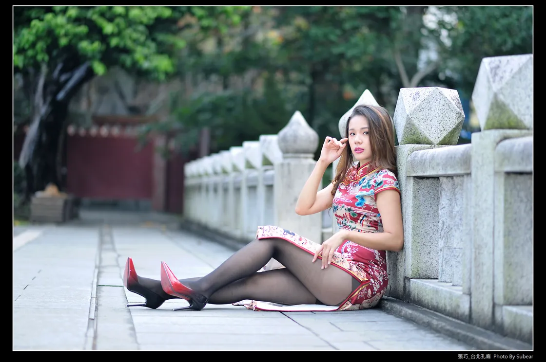 [Mzsock] NO.098 Zhang Qiao cheongsam black silk high heels beautiful legs street photography#[54P]-6