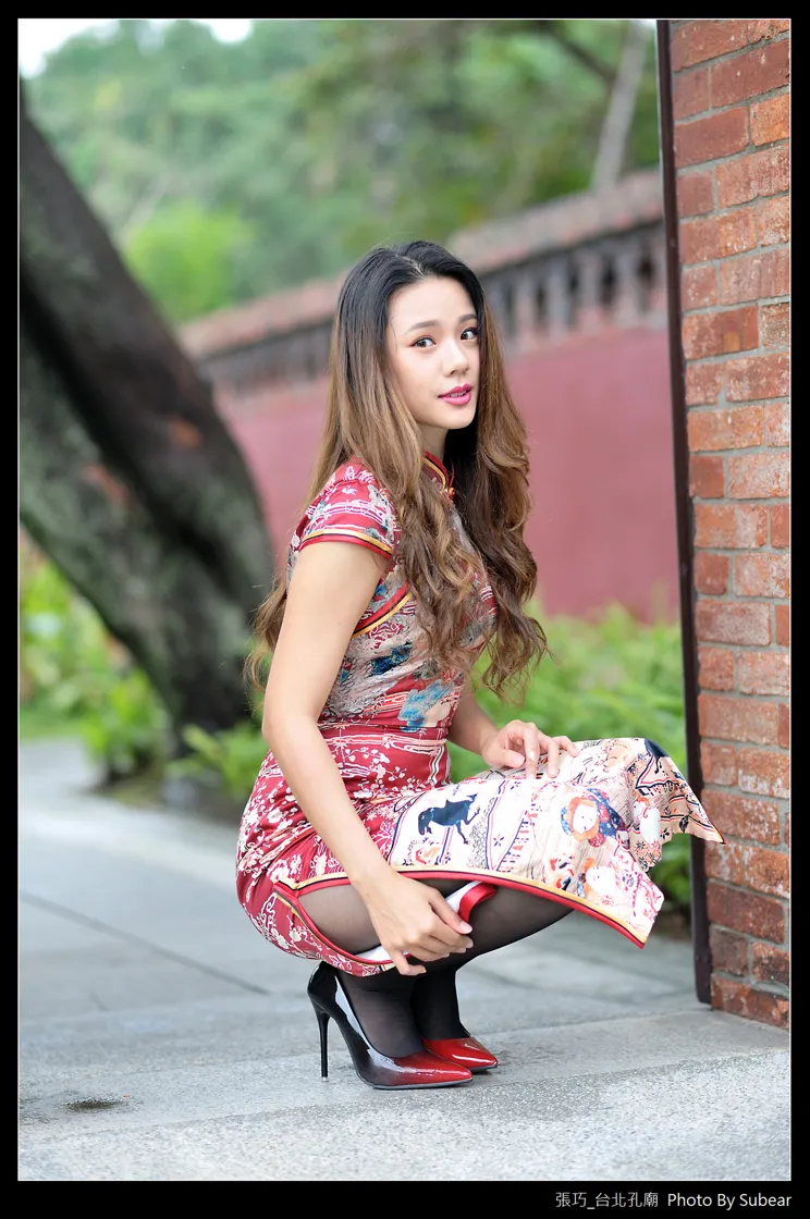 [Mzsock] NO.098 Zhang Qiao cheongsam black silk high heels beautiful legs street photography#[54P]-4