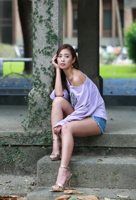 [Mzsock] NO.064 Su Xiaoan denim shorts, high heels and beautiful legs travel photo street photography#[93P]-64