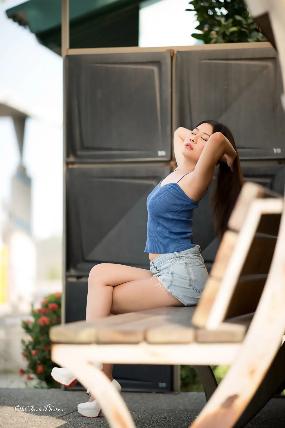 [Mzsock] NO.187 Zhang Zilin denim shorts, high heels and beautiful legs street photography#[66P]-1