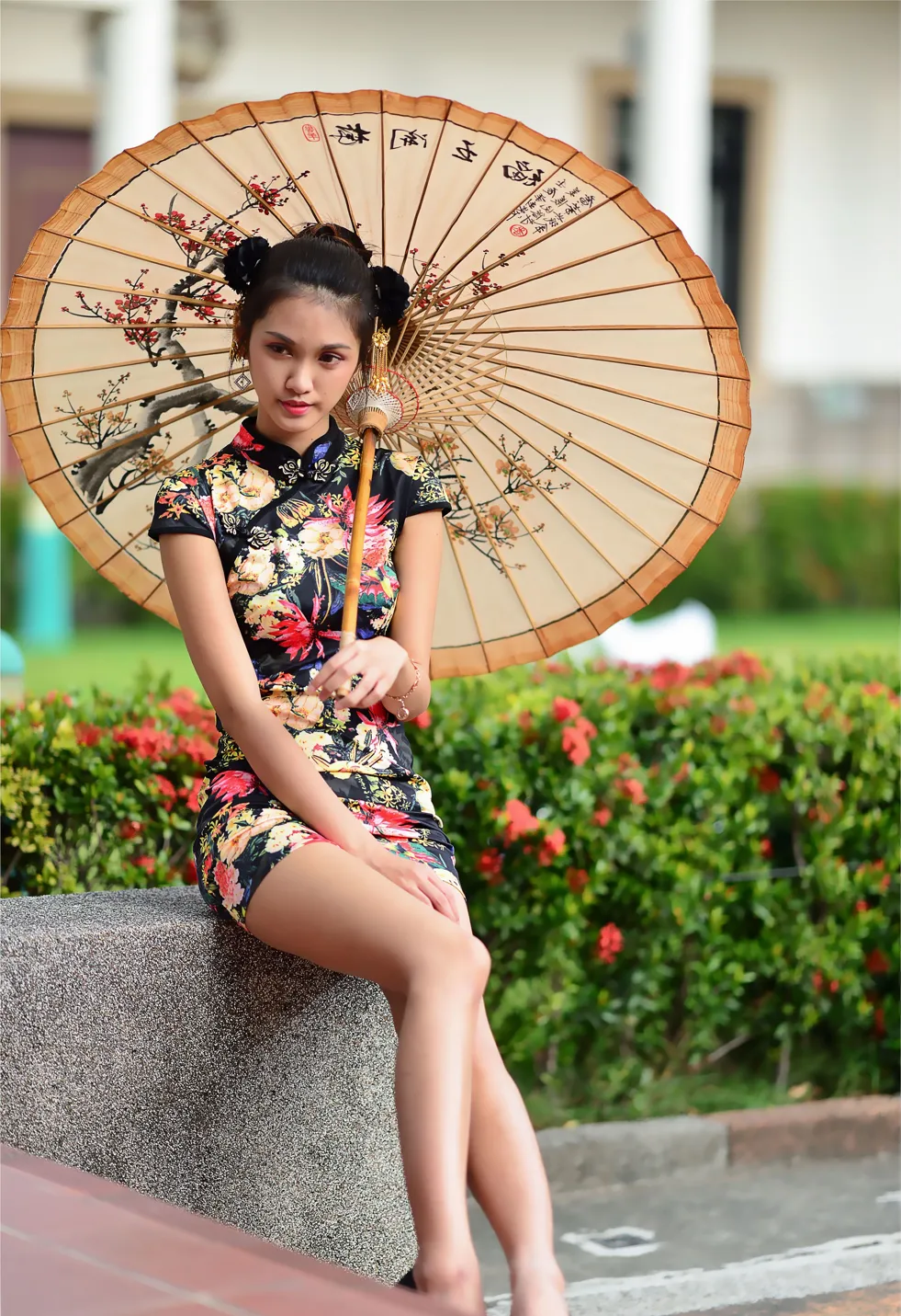 [Mzsock] NO.191 Chen Mengxin short cheongsam high heels beautiful legs street photography#[100P]-13