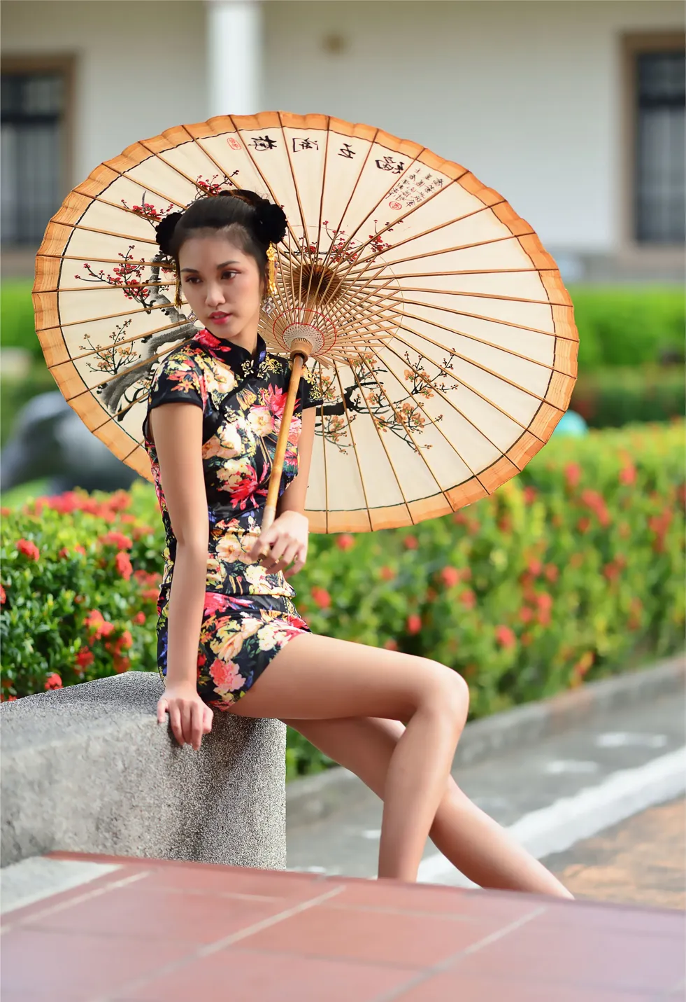 [Mzsock] NO.191 Chen Mengxin short cheongsam high heels beautiful legs street photography#[100P]-14